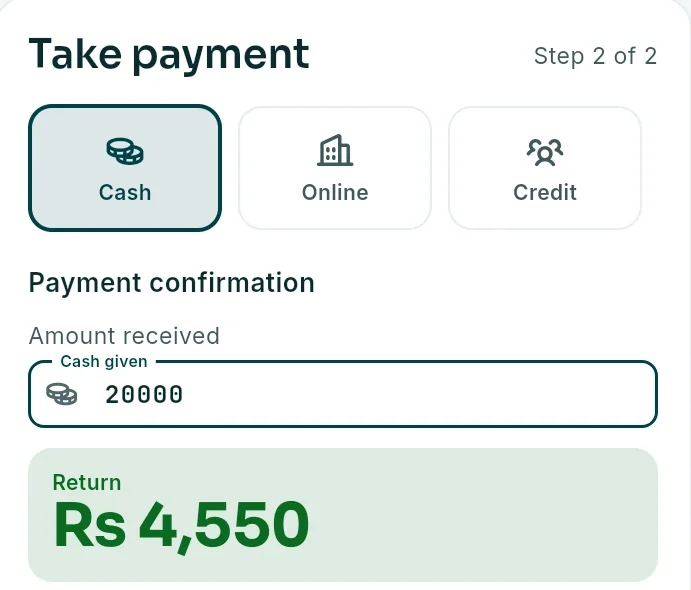 Taking the money in KulHisab: cash, online or udhaar, Rs 4,550 back